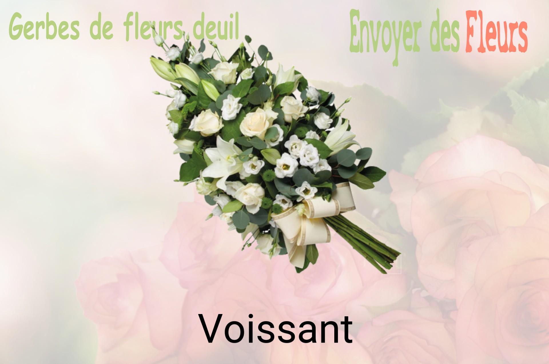 Gerbe de fleurs de deuil livrée à Voissant